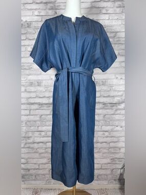 C/MEO Collective Washed Indigo Tie-Waist Maxi Dress
